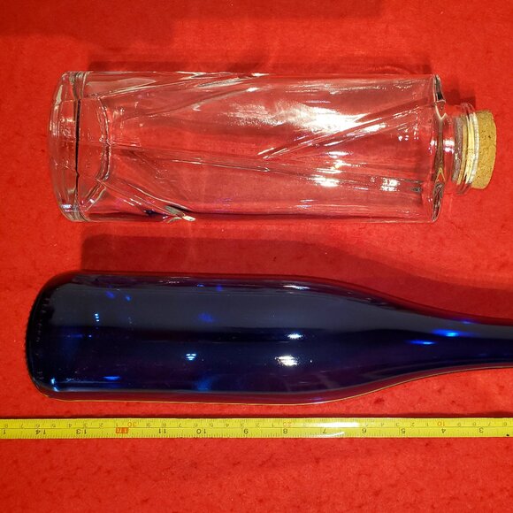2 Collectors Bottles Cobalt Blue & Clear Decorative - Save $ - Picture 8 of 9